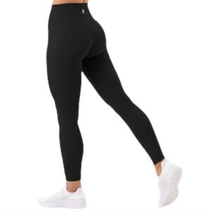 RyderWear Women's Black Luxe Mid-rise‎ Workout Leggings XS